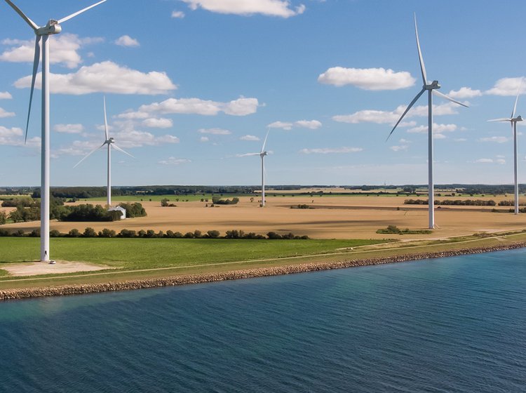 Eine Windenergie Anlage die Energie erzeugt