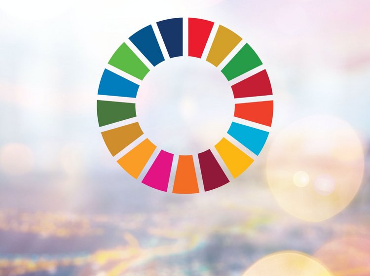 Aquila Capital responsibility Rad mit verschiedenen Farbelementen