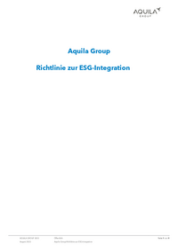 Richtlinie zur ESG-Integration Cover