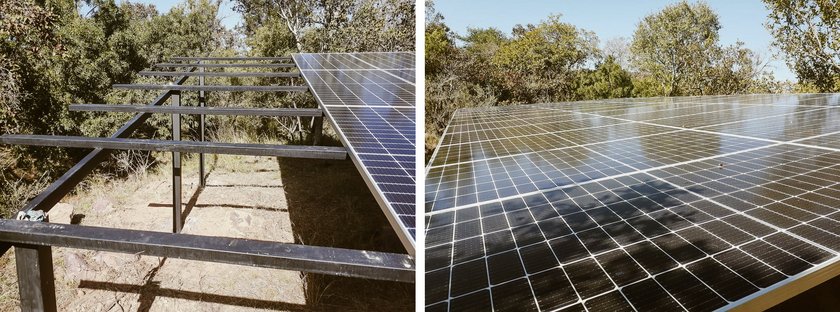 Solaranlage auf sonnigem Feld